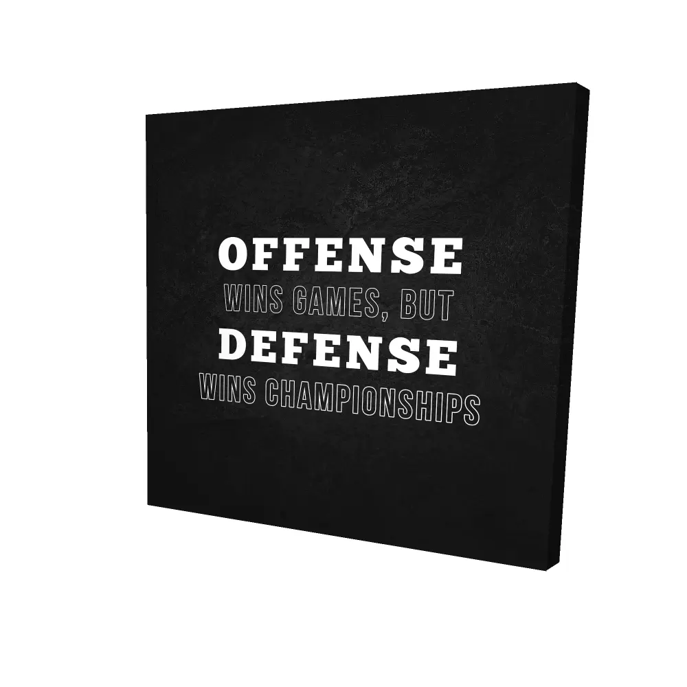 360 stand High-Def Black & White Sports Theme Wall Art, 36x36 in. "Offense Wins Games" Man Cave Decoration, Modern Home Decor Artwork for Room, Artistic Home Supplies Wall Hanging, Wall Decor