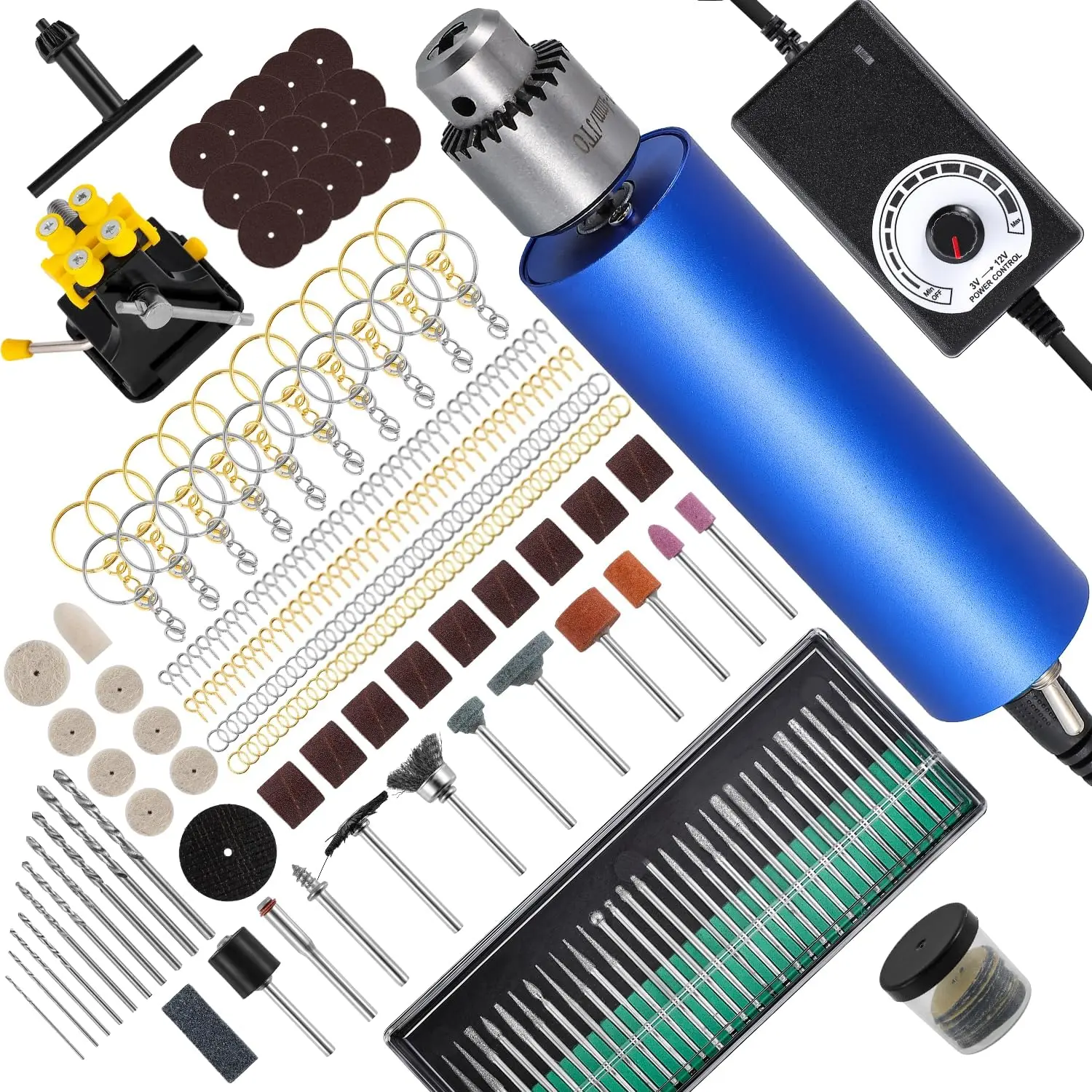 Resin Polishing Kit Resin with 287 Accessories Variable Speed Tool for Resin Molds Epoxy Resin Polisher Sander Kit for Jewelry Carving Drilling Sanding Polishing