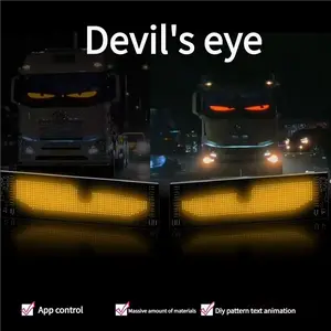 Custom Ultra Thin LED Screen with Devil Eyes Effect, RGB Programmable Display for Home & Car Decoration