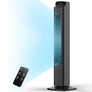 [NOT AC] COWSAR Fan for Bedroom, Quiet Floor Fan, Oscillating Tower Fan with Remote, Cooling Portable Bladeless  Fans Digital LED Display, 5-Speed & 3 Modes, 80° Oscillation, Remote Control, 12H Timer, Ultra-Quiet Cooling for Bedroom & Office