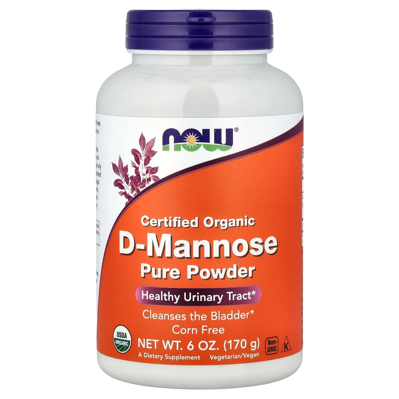 NOW Foods Certified Organic D-Mannose Pure Powder, 6 oz (170 g)
