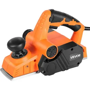 VEVOR Electric Hand Planer, 3-1/4-Inch Cut Width, 7-Amp 14500 RPM Corded Power Handheld Planer for Wood, with Adjustable Cut Depth, 2 Blades, for Woodworking Wood Chamfer DIY Smooth Finish CarpentryVEVOR Super Brand Day