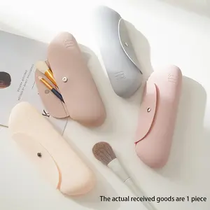 Portable Makeup Organizer Bag, Silicone Makeup Case, Travel Daily Use, Dust-Proof Makeup Tools, Storage Pouch, Handbag for Makeup