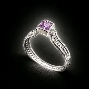 Ivy Spire – 925 Sterling Silver and Lab Alexandrite Ring | Size 7 | 4mm Princess Cut