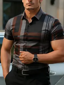 Men's Shirt Dc21, Classic Business Casual Wear, Fitted Design, All Season Suitable, Durable Structure, Perfect for Office & Parties