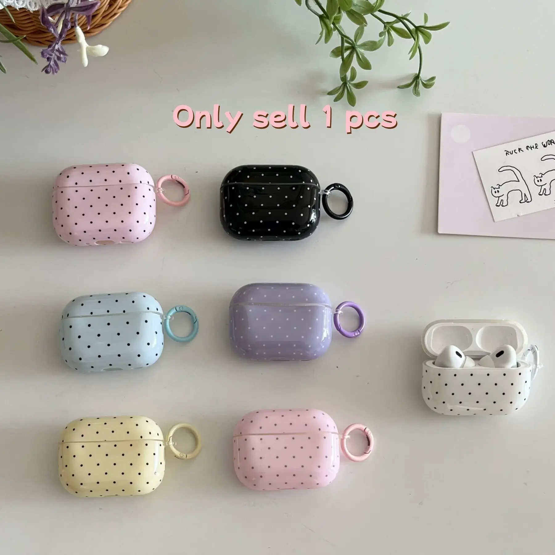 Seven Color Wave Dot Earphone Case Protection for Apple AirPods Pro 3, Fashionable Creative Design, Simple Elegant Style, Cartoon Pattern