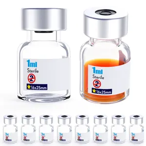 Sterile Empty Vials Glass Vials with Self Healing Injection Ports and Headspace Aluminum Cap,Sterile Individually Packed