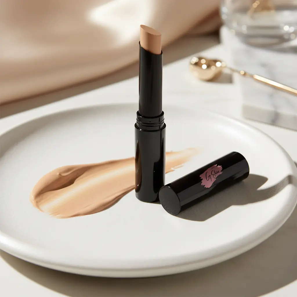 Matte Finish Creme Concealer Stick - Buildable Medium to Full Coverage, Long-Lasting, Crease-Proof, Brightening Formula for Color Correction, Honey Shade, Under Eye, Makeup Routine, Sun Protection, Beeswax, Cosmetic, Compact, Setting Powder, Foundation