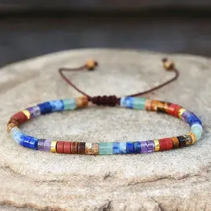 Natural Colorful Gemstones Healing Bracelet, Handmade Adjustable 4mm Gemstone Beads  Crystal Wrap Bracelet