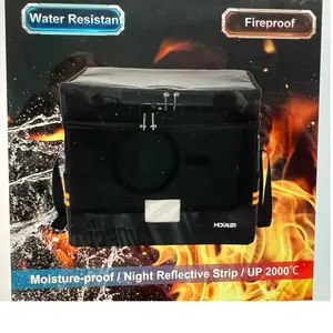 Fireproof Secure File Box with Lock Upgraded 2 Layer Water Resistant Organizer Portable Collapsible Storage for Documents