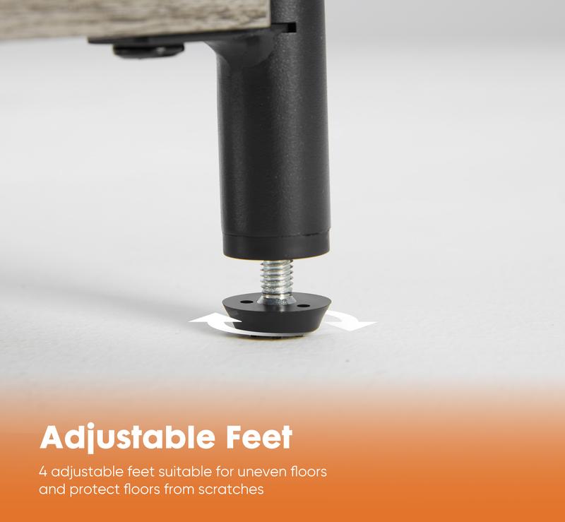 Sweet Furniture F 3-Tier End Table Side Table with Adjustable Feet,Small Nightstand Space-Saving for Bedroom Living Room Office