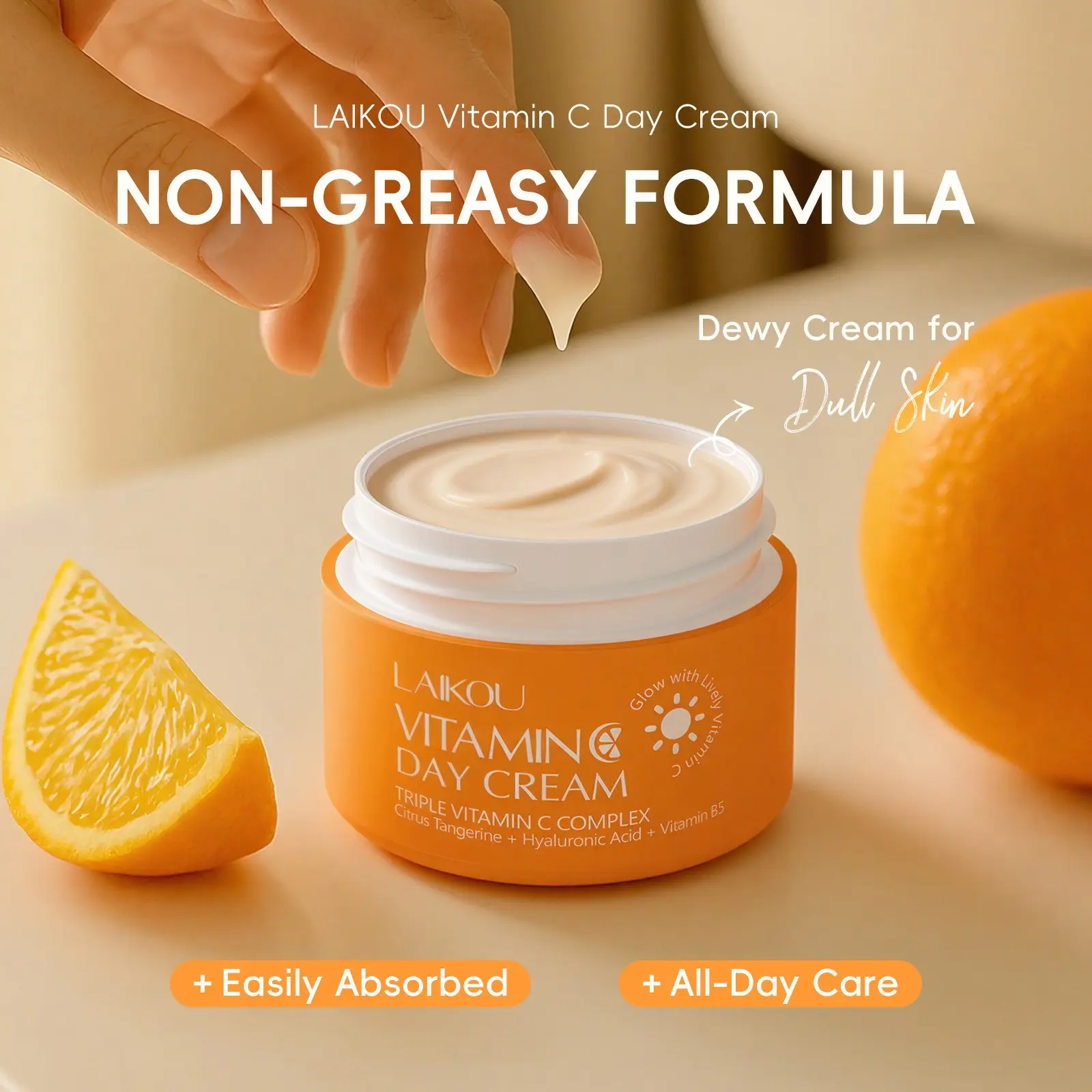 Vitamin C Day Cream & Night Cream Set 30g+30g Brightening Hydrating Bundle, AM PM Moisturizer Duo Daily Moisturizers for Brightening & Repair, Lightweight Non-Greasy Fast Absorbing, Travel Size Skincare Routine Essential