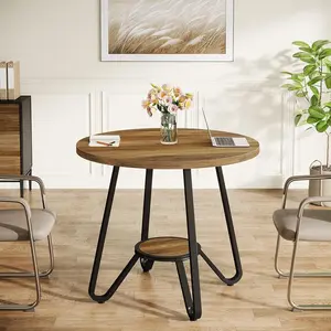 Tribesigns 31.5" Wooden Conference Table for 4, Compact Office Meeting Table for Small Spaces