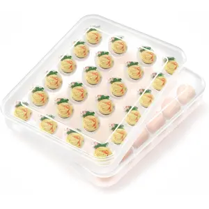 Deviled Egg Containers with Lid, (Set of 2), Plastic Egg Platter for 48 Devil Eggs, Clear Storage Deviled Egg Carrier, Fridge Stackable Countertop Portable Egg Tray
