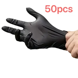 50 Pcs Nitrile Disposable Gloves, Thick Durable Waterproof, Premium Material for Kitchen, Tattoo Artists, Home Cleaning, Car Care