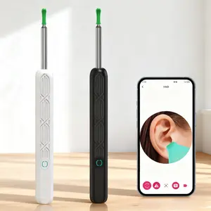 Portable 360° Wide Angle Ear Cleaner, Earwax Remover, USB Rechargeable HD Camera Smart Visible Ear Spoon, Connects to Phone, Safe for Adults & Kids