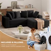 Black-L Shape-Right Chaise