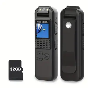 1080P Portable Camera, Clip-on Design Video Camera with 32GB Memory Card, Professional Camera for Outdoor Shooting, Camera for Recording