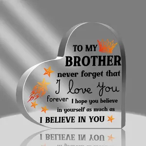 Mens Gifts for Brother, Brother Gifts from Sister, Encouraging Acrylic , Fathers Day Birthday Gifts for Brother Adult, Gifts for Brother Boy Son, Best Brother Gifts from Sister Signs Decoration Items