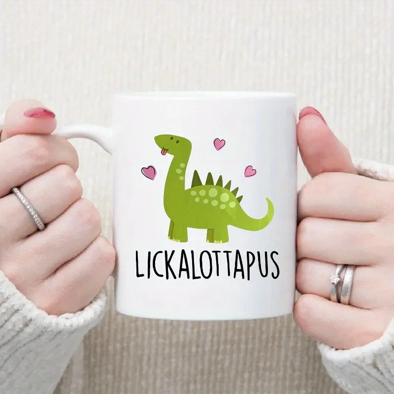 Hasdon-Hill Funny Lickalottapus Coffee Mug, Funny Lesbian Gay Pride Tea Cup, Same Sex Wedding Gift, LGBT Birthday Anniversary Present for Girlfriend or Boyfriend, 11 OZ White