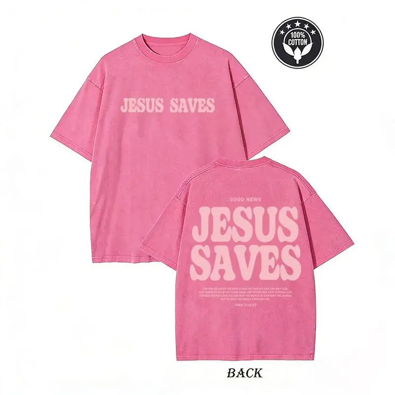 Unisex Jesus Is My Jam Strawberry Jam Jar Graphic T-Shirt, Pink