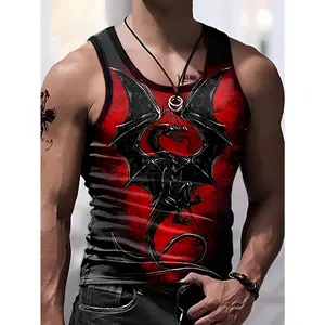 Men's 3D Animal Print Sleeveless Vest Top Crew Neck Muscle Fit Sports Running Summer Spring Fashion Designer Apparel
