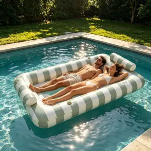 Extra Large 86" Inflatable Sun Lounger, Pool Float with Water Pillow, Drink Holder, Cooler Tray, Kids Ball Pit, Summer Outdoor Fun, Inflatable Pool Raft