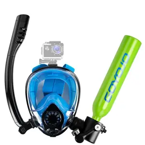 GOYOJO Full-Face Snorkel Mask, 180° Panoramic View Dual Breathing Diving Mask for Snorkeling & Scuba Diving