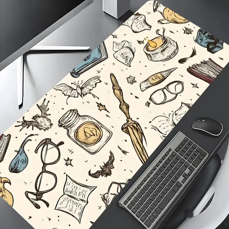 Magic Academy Pattern Mouse Pad, Rectangle Gaming Mouse Pad, Desk Mats, Non-slip Rubber Pad, Desktop Decoration Protective Pad for Home, Office, Game Room