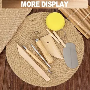 8Pcs Wooden Pottery Sculpting Tools Set - Includes Clay Cutting, Modeling, Trimming Tools for Beginners, Perfect for Smoothing, Cleaning, Carving, Shaping, Sculpting