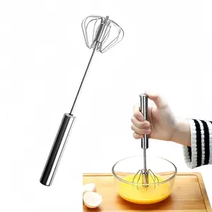 Semi-Automatic Whisk — Handheld Kitchen Mixer: Quickly and Efficiently Blends Eggs and Various Ingredients; A Handy Cooking Tool and Kitchen Helper (12.2 Inches)