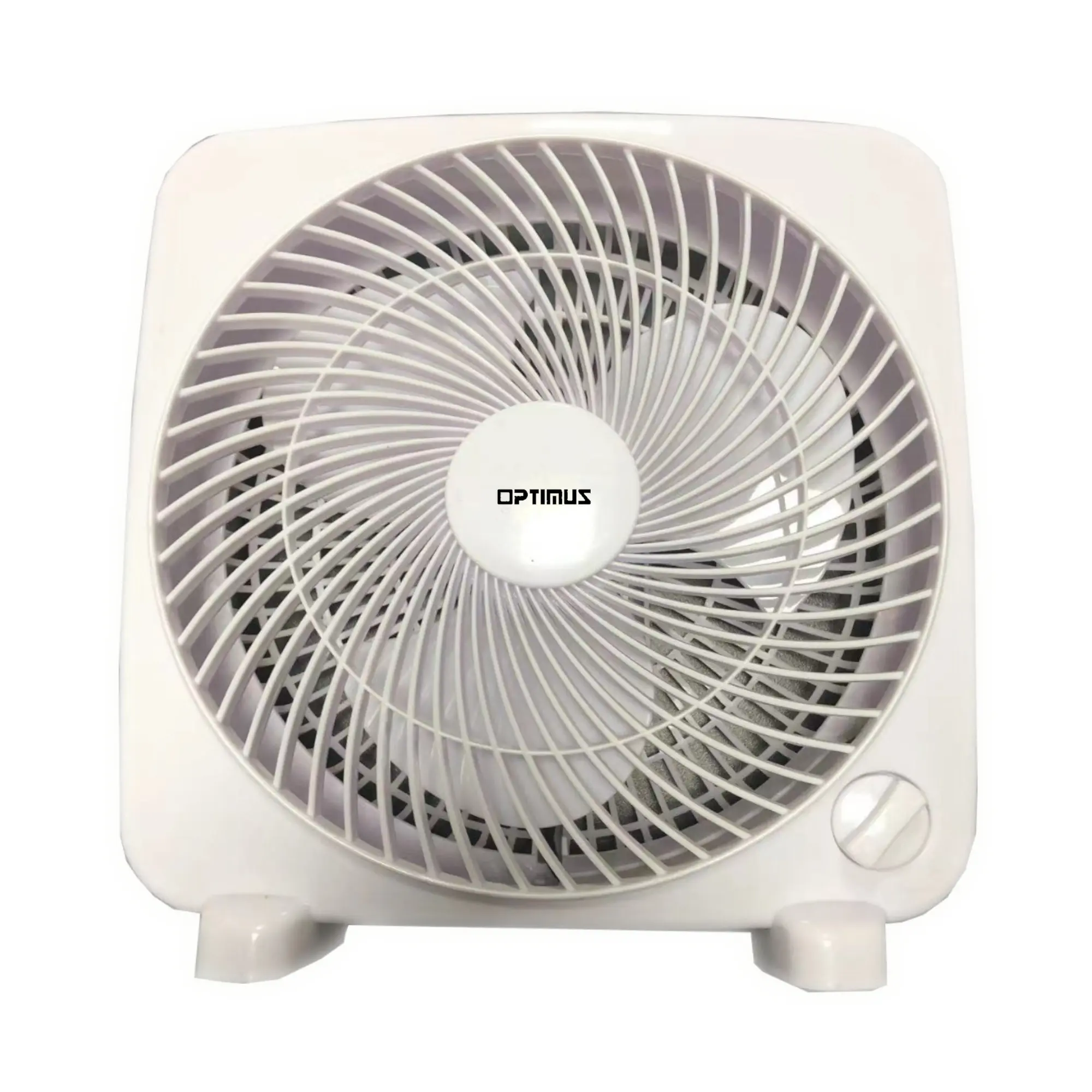 Optimus F-1021 9" Box Fan with 3-Speed Quiet Motor - White