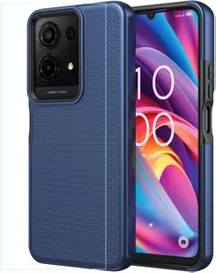 for TCL K32 5G Case with Screen Protector,K32 Phone Case Dual Layer Heavy Duty Protection,Slim Lightweight Rugged Military Grade Shockproof Corner Cover for TCL K 32 T513V Blue Rubber Silicone