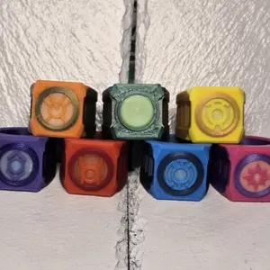 Set of Lantern Power Rings  - 3D Printed Rings