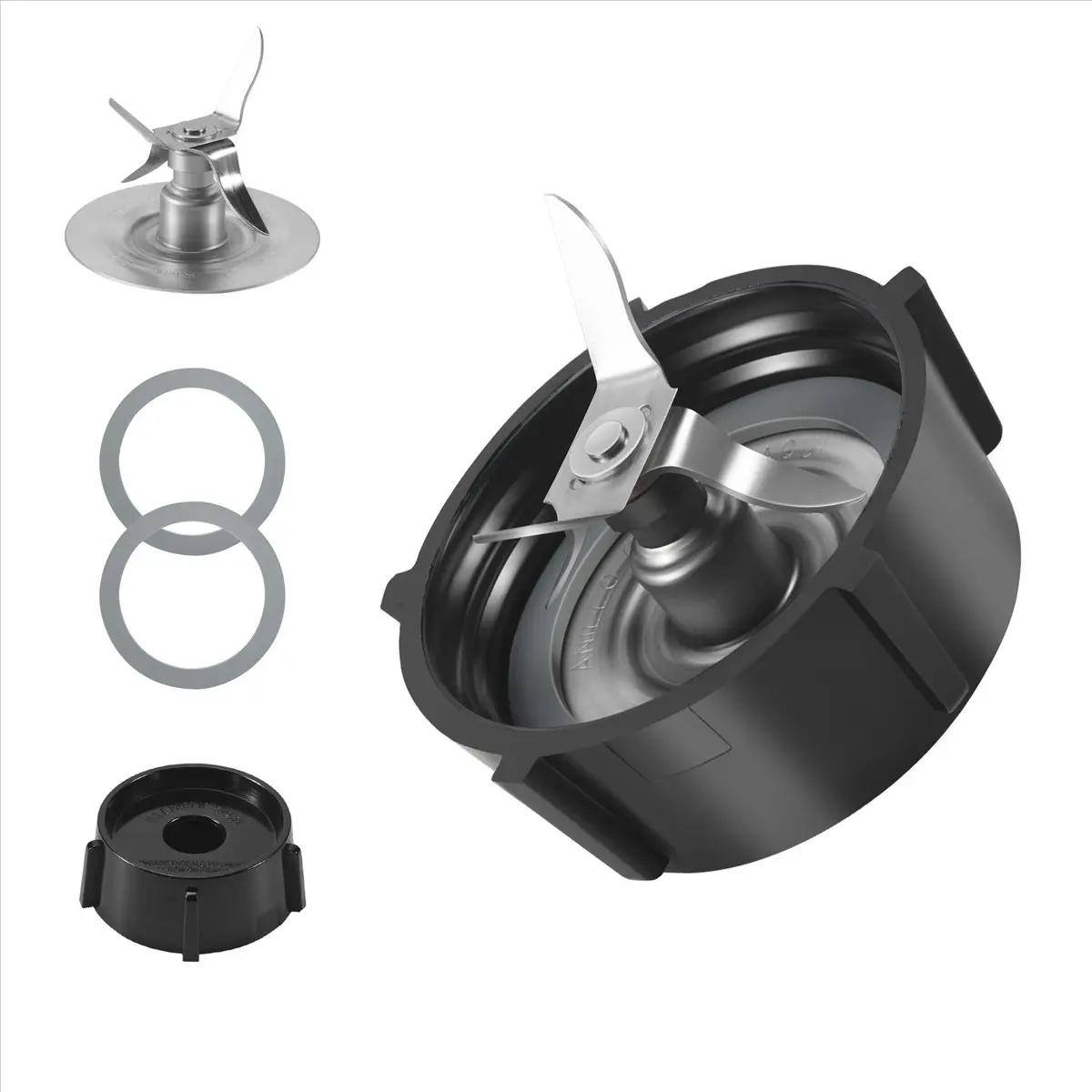Oster Osterizer Blender Replacement 1 x 4-Point Stainless Steel Fusion Blade Assembly with 2x Seal Gasket 4961, Speed Boost for Smoothies, Margaritas