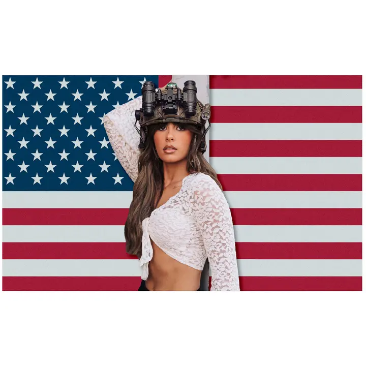 Custom ELLA LANGLEY AMERICAN FLAG -3x5 ft -100% polyester-2 Metal Grommets-One sided /Two sided