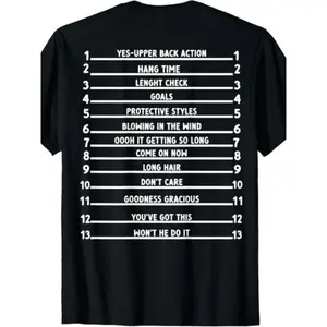 BDHJYDB Track Your Long Natural Hair - Length Check Hair Backprint T-Shirt.Jpg Same Style for Men And Women 2025 Summer Short-Sleeved Printed T-Shirt Pure 220G