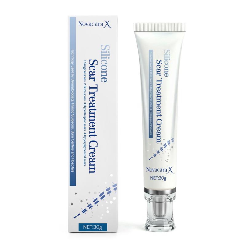 NovacaraX Medical Grade Silicone Scar Treatment Cream - Advanced Fade for Keloids C-Section Surgical Burns & Acne Marks - Safe for Adults Kids & Pregnant Women - FDA-Recommended Formula