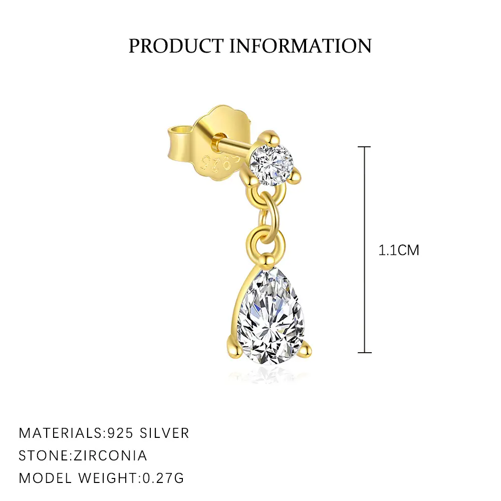 E4823-Gold color/Single water drop shape