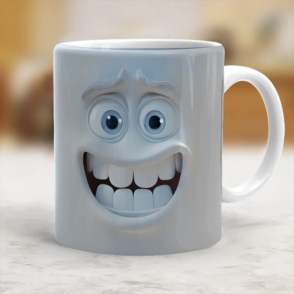 Funny Smilling Snowman Face Mug, Christmas Gift Mug For Friends And Family - scs16050