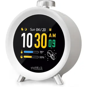 MOMILLA Alarm Clocks for Bedrooms, 2.8" Color Display, 7-Day Programmable 4 Alarms, Loud Alarm Clock for Heavy Sleepers Adults/Kids/Teen, Digital White Noise Sound Machine, Easy to Set, Hourly Chime