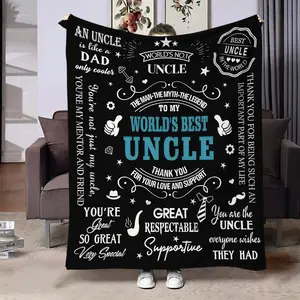 Best Uncle Envelope Design Blanket, Perfect Gift for Bedroom Living Room Sofa Long Couch, High-Quality Soft Cozy Throw