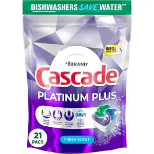 21 Count Fresh Scent Platinum Plus Dishwasher Pods Dish Detergent