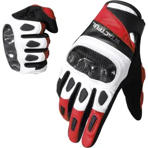 Goatskin Leather Carbon Knuckle Motorcycle Gloves for Ultimate Protection and Comfort