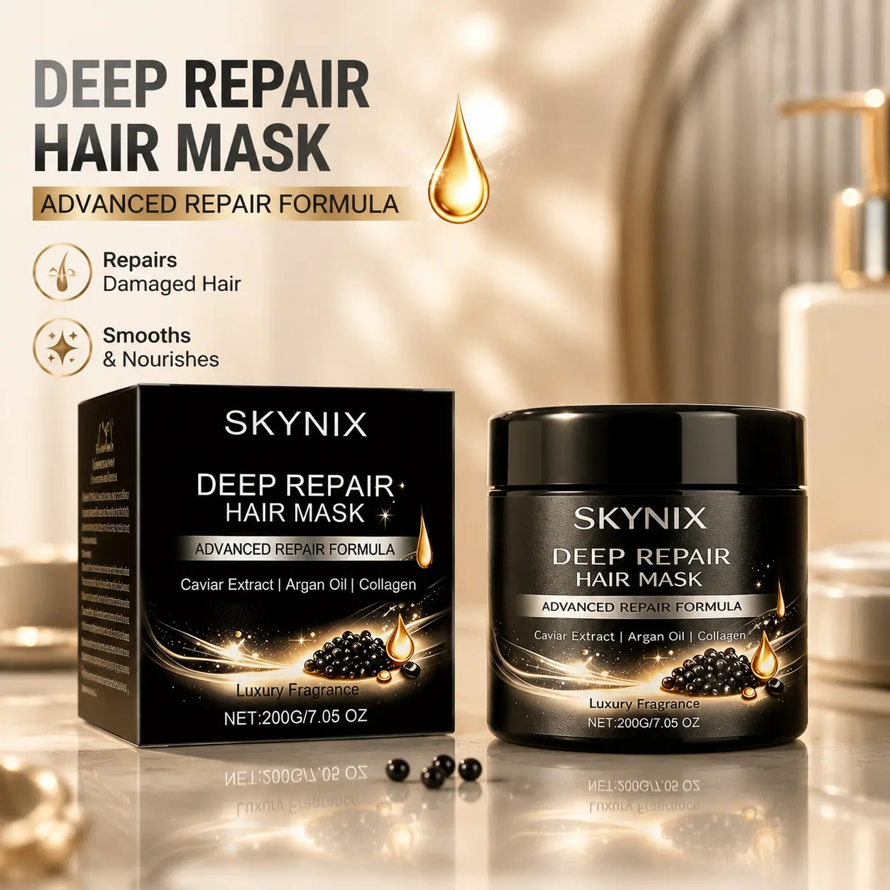 Deep Repair Hair Mask Repair Dryness Damaged Hair Advanced Repair Formula Nourishing Collagen and Moroccanoil Argan Oil Hair Mask Advanced Hair Care Suitable for all Hair Types