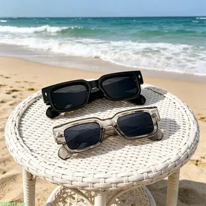 2 Pack Fashion Retro Square Sunglasses For Men Women Thick Frame Design UV Protection Lightweight Comfortable Shades Ideal For Daily Casual And Street Style Wear
