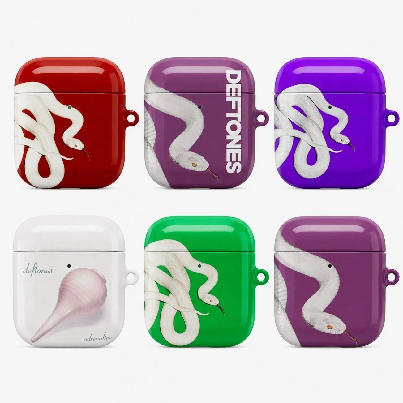 Deftones AirPods Case Cover, White Snake Adrenaline Album Inspired Earbuds Case, Aesthetic Protective Cover for AirPods Gen 1 2 3 4 & Pro 1 2 3