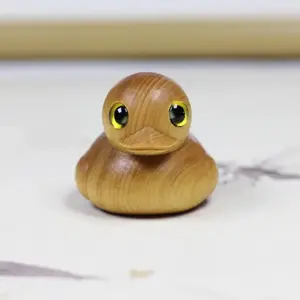 Wooden Duck Ornament, Cute Desktop Decoration, Creative Carved Desk Ornament, Desk Decorative Ornament for Home Office