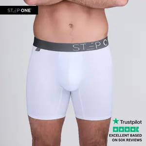 Step One Men's Boxer Brief - Snow Worries, Anti-Chafe, Breathable Bamboo Fabric, UltraGlyde Panels, Hidden Elastic Pouch, Premium Underwear, Athletic Daily wear