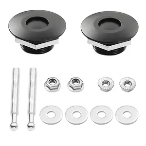 Quick Release License Plate Lock Clips 2-Pack – 1.25" Aluminum Alloy Hood Pin Fastener Kit for Bumper, Hood & Plate Mounting, Secure Universal Car Modification Accessory (Black)